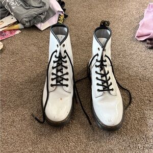 Dr. Martens White Boots with Black Laces